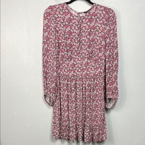 Banana Republic Pink Allover Ditzy Floral Long Sleeve Mini Dress 6
